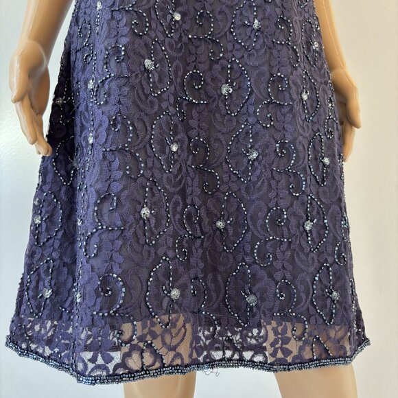 Pisarro Nights Beaded Lace Cocktail Dress - Size 10 - Picture 6 of 6